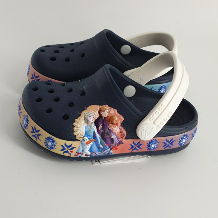 New SANDAL ANAK CROCS FUN LAB CEWEK NO LED - Frozen Navy