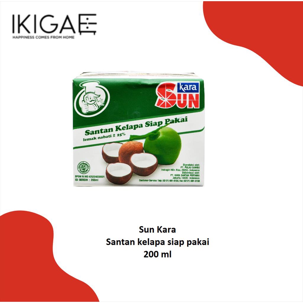 

SUN KARA SANTAN KELAPA SIAP PAKAI KEMASAN 200 ML
