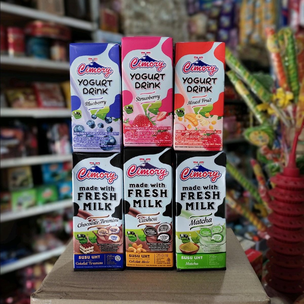 

(6pcs) PAKET CIMORY Fresh Milk 250ml + Yogurt Drink 200ml