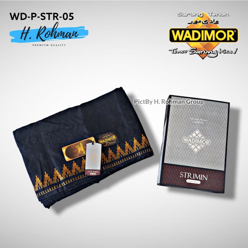 Sarung Wadimor Primer  Strimin Mercerized Warna Khusus Hitam Motif Songket