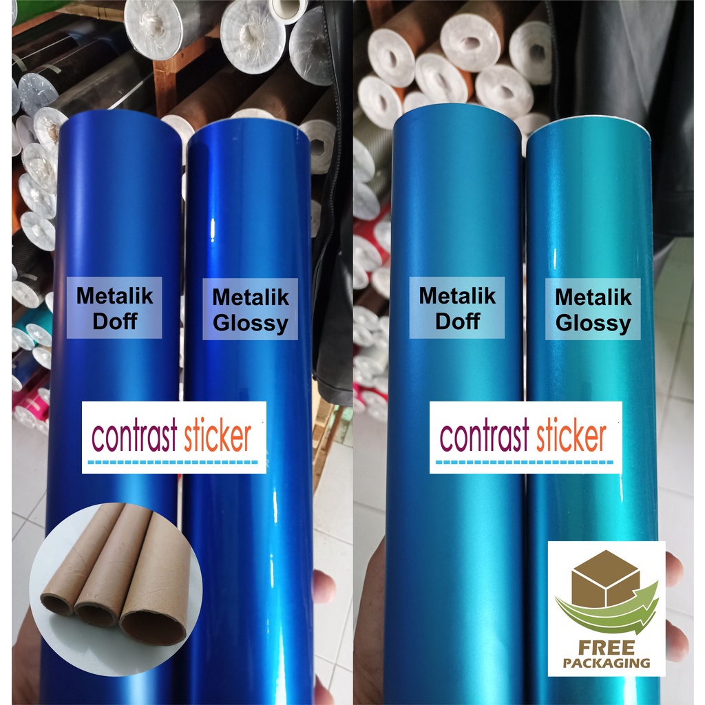 Skotlet Biru Metalik Doff Glossy Scotlet Dop Gloss Metallic Satin Stiker Candy Paint Decal Motor Mob