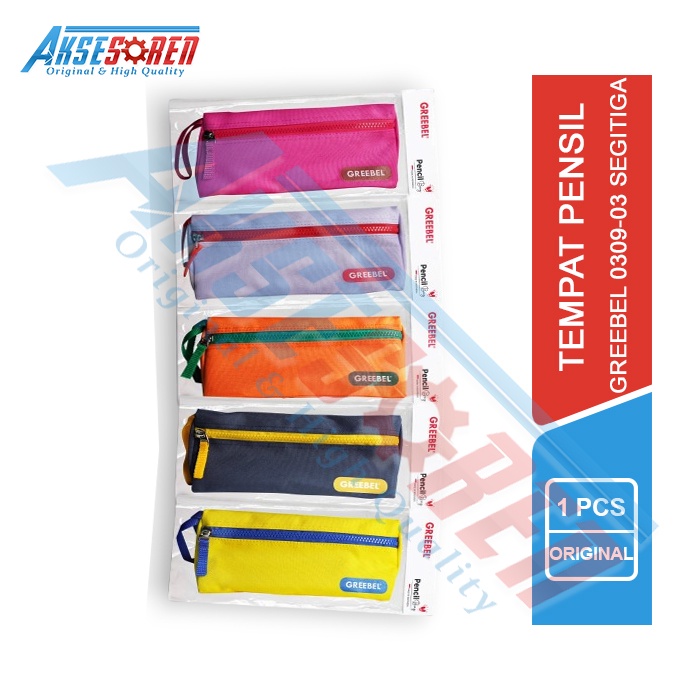 

Aksesoren Tempat Pensil [Greebel 0309-03 Segitiga] / Tepak Alat Tulis / Wadah Pulpen / Kotak Pinsil / Pencils Case Zipper