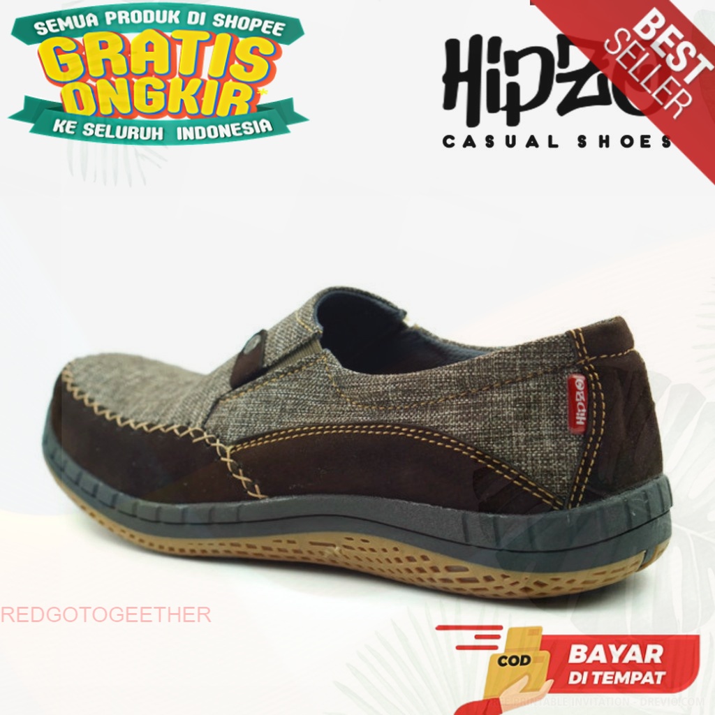 Sepatu Merk Hipzo Pantofel Pria Casual  M038 ORI1 100% Pria Terbaru ORI1 Sip On Shoes Import Kekinia