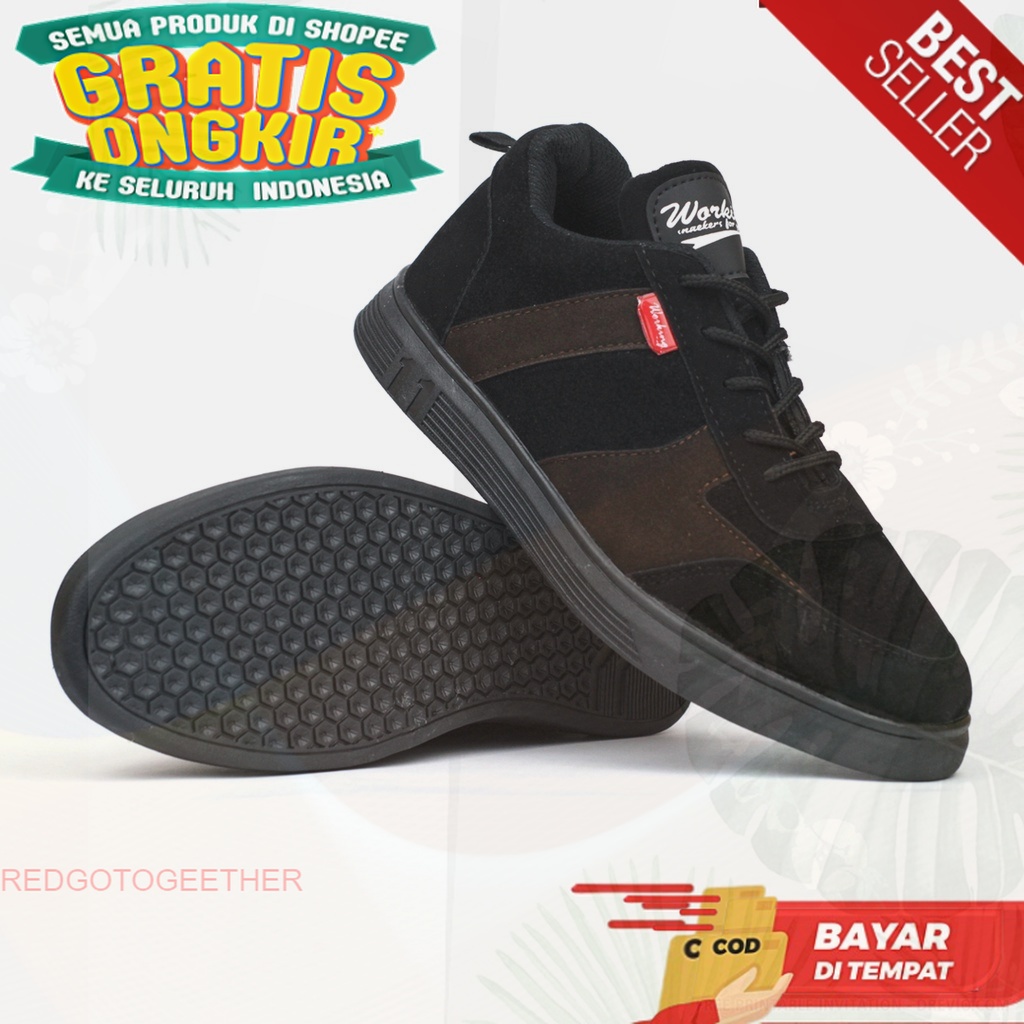 Sepatu Sneakers Working Kasual Sidney Code U-12 Size 38 - 43 Import Asli Snekers Pria Sneaker Cowok 