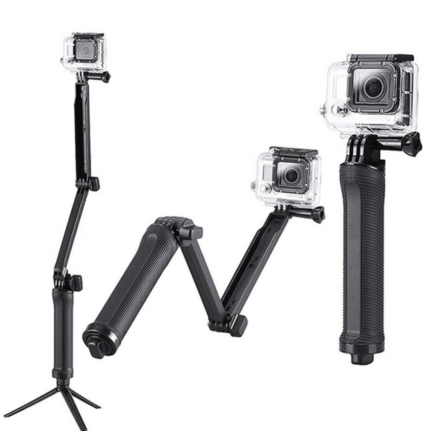 3 Way Monopod Aksesoris GoPro SJCAM Brica BPro Xiaomi Yi Kogan Monopod Tripod Selfie Stick