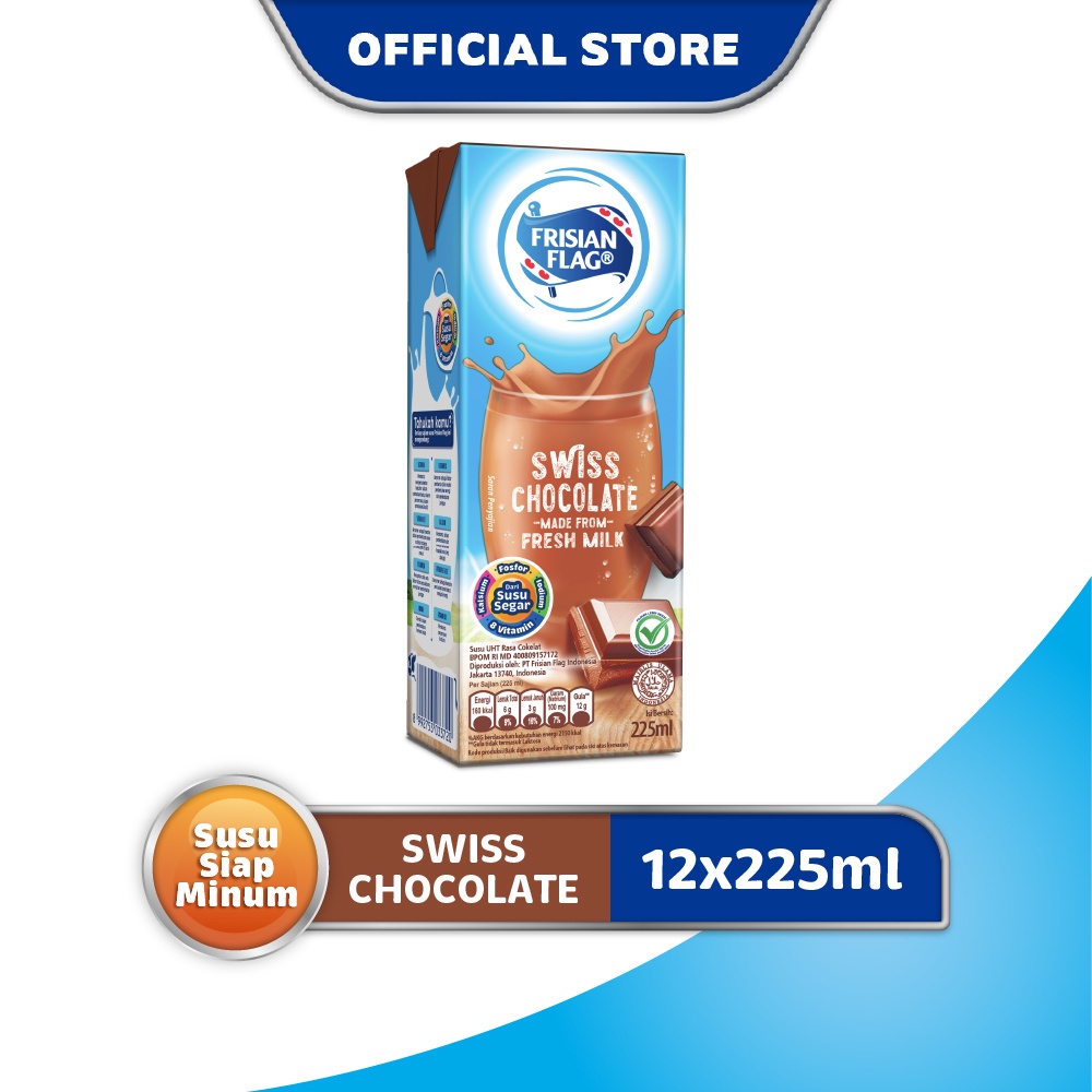 

Frisian Flag UHT Swiss Chocolate 225 ml - 12 Pcs