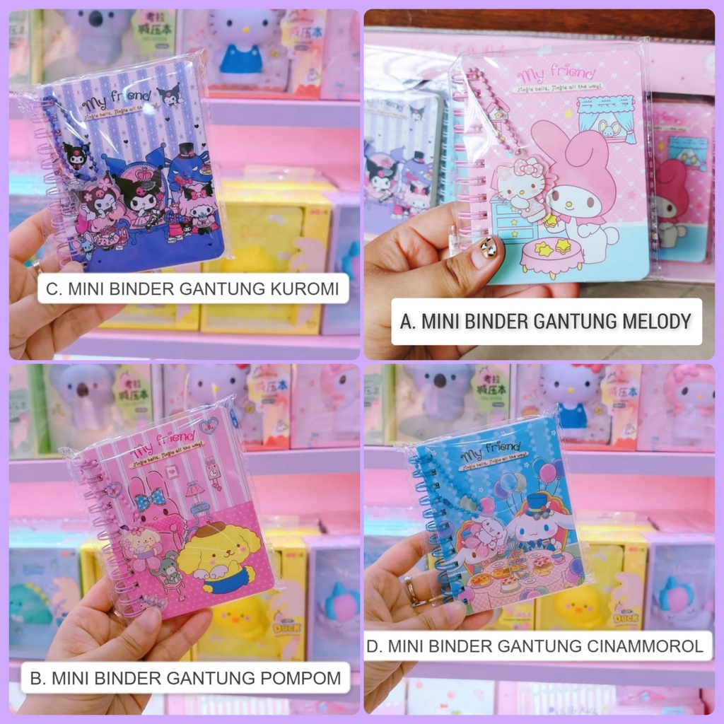 

GS - Grosir - MINI BINDER BOOK GANTUNG | BUKU DIARY | DIARY MINI CINAMMOROL | CINAMORROL | MY MELODY | KUROMI | BINDER BOOK POMPOMPURIN | SCRAPBOOK KUROMI | HELLO KITTY DIARY | BUKU CATATAN KECIL SANRIO | BUKU JURNAL KECIL | NOTE BOOK | BINDER NOTEBOOK