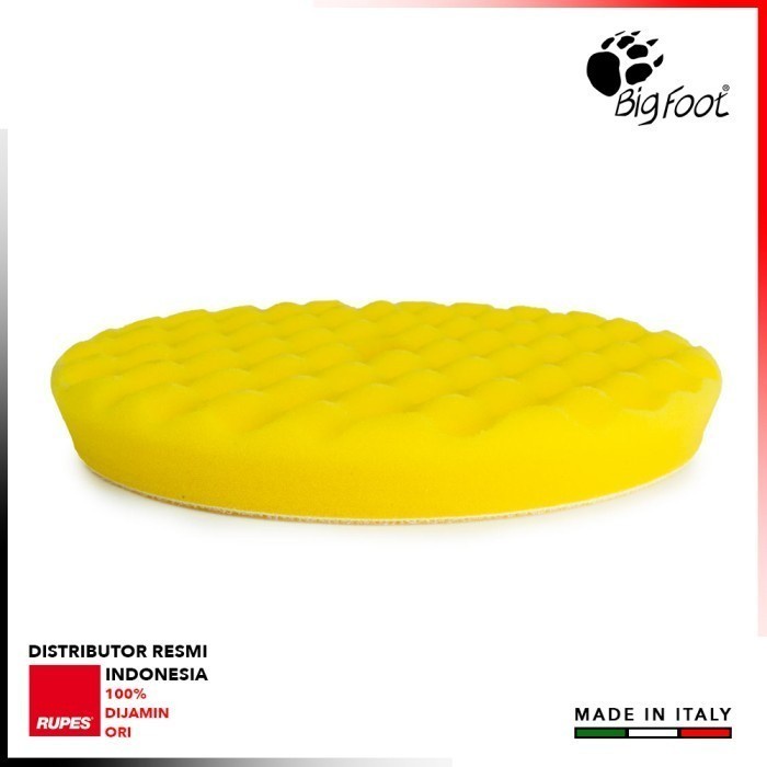 Busa Mesin Poles Mobil 5 inch - RUPES WF150M Waffle Yellow Fine Rotary