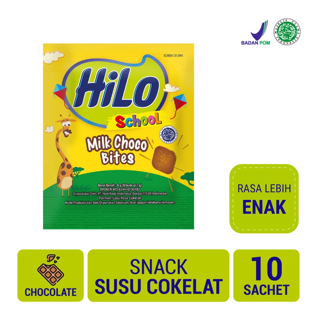 

HiLo School Milk Choco Bites 10 Sachet Permen Tinggi Kalsium