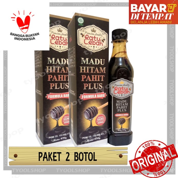 

[ PAKET 2 Pcs ] Ratu Lebah Original - Madu Hitam Pahit Propolis 470gr