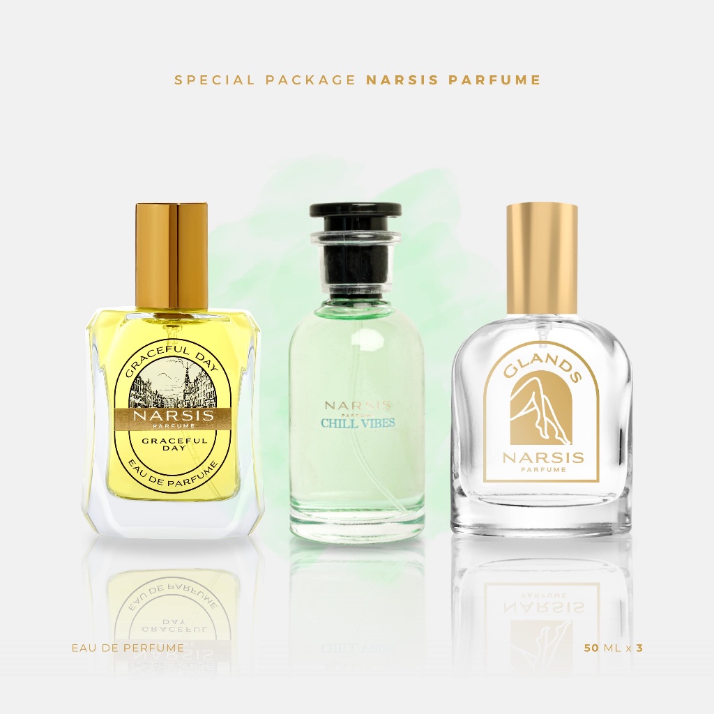 [BUNDLING PACKAGE] Parfum Narsis Chill Vibes + Parfum Narsis Graceful Day + Parfum Narsis Glands