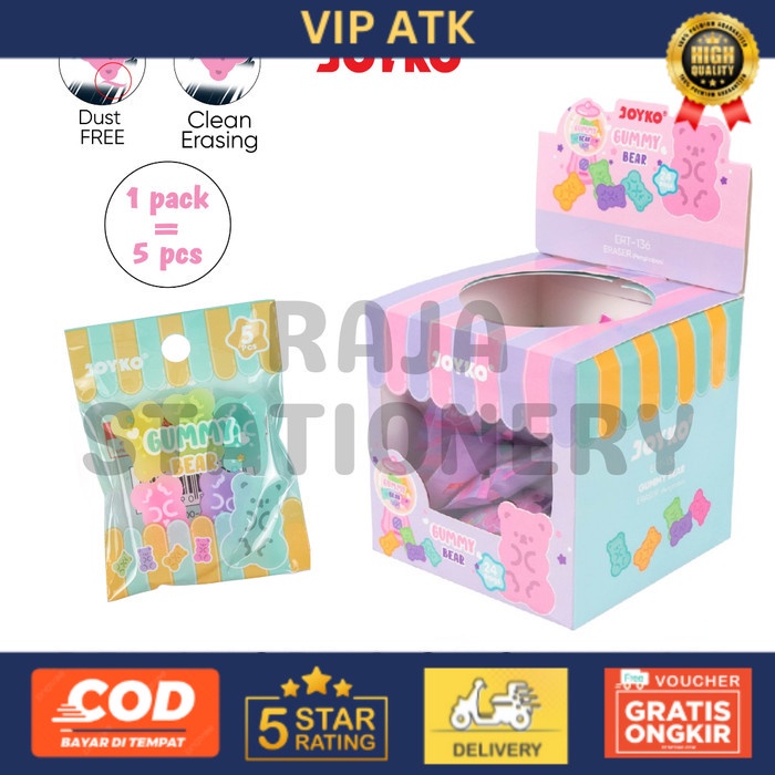 

JOYKO ERASER GUMMY BEAR PACK PENGHAPUS ANAK JOYKO LUCU ERT-136 [24PCS]