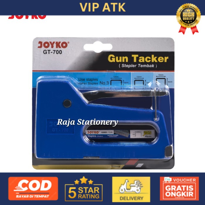 

Joyko Gun Tacker / Stapler Tembak Staples Hekter Alat Klip GT-700