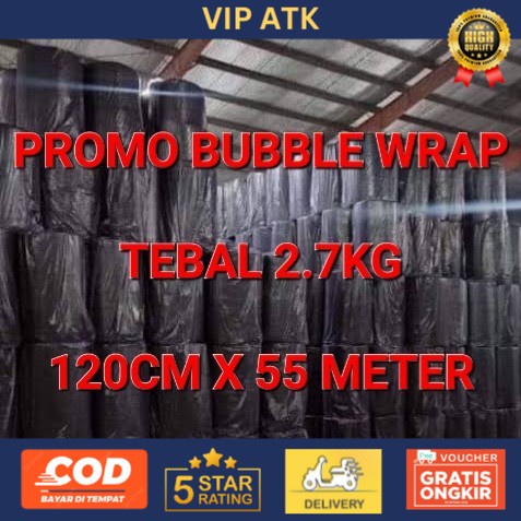 

PLASTIK BUBBLE WRAP ROLL 120CM X 55M TEBAL HITAM 2.7KG PREMIUM QUALITY