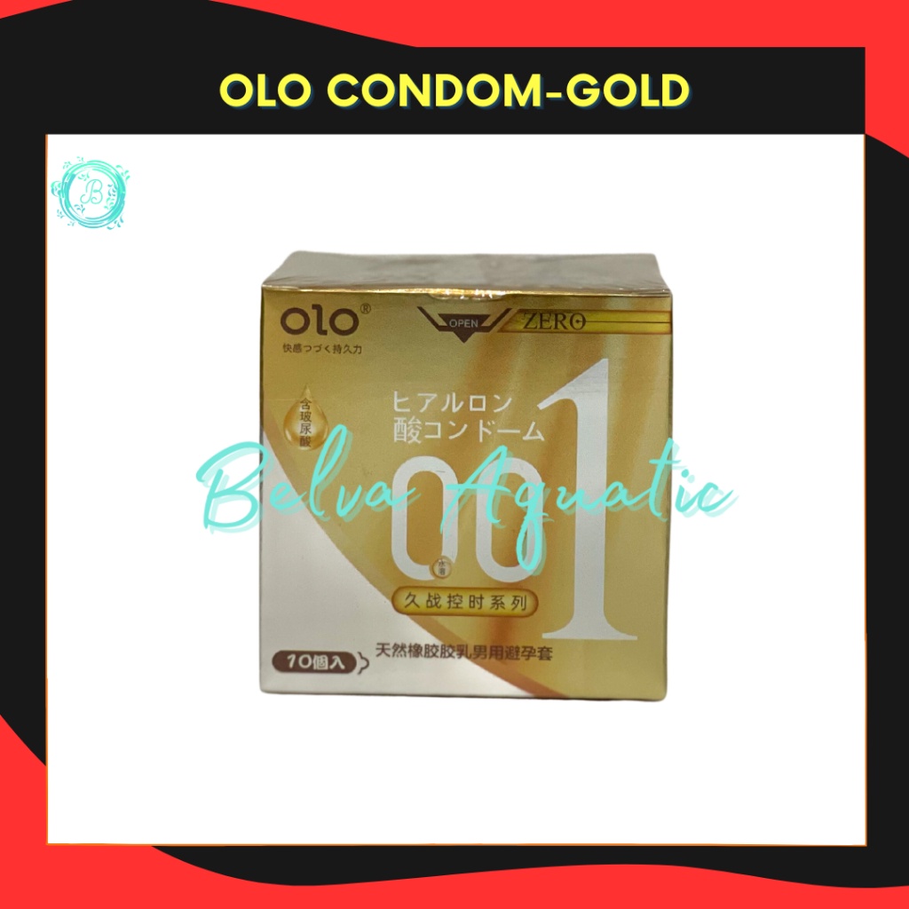 Olo 001 Gold Ultrathin 0.01mm Gerigi BOX 10 PCS  Tipis Ultra Thin 10s Foil