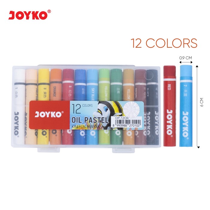 

Joyko Crayon 12 24 Colours Oil Pastel / Krayon Joyko Minyak Warna - OP-12CR alat tulis kantor atk