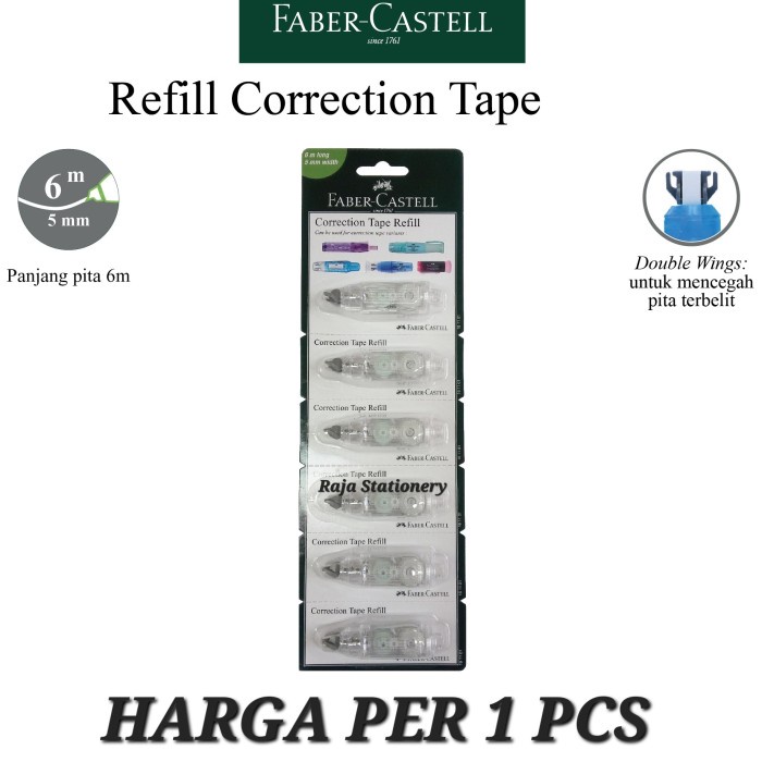 

Faber Castell Correction Tape Refill 6m isi Ulang Tipex QJR-506 Faber alat tulis kantor atk