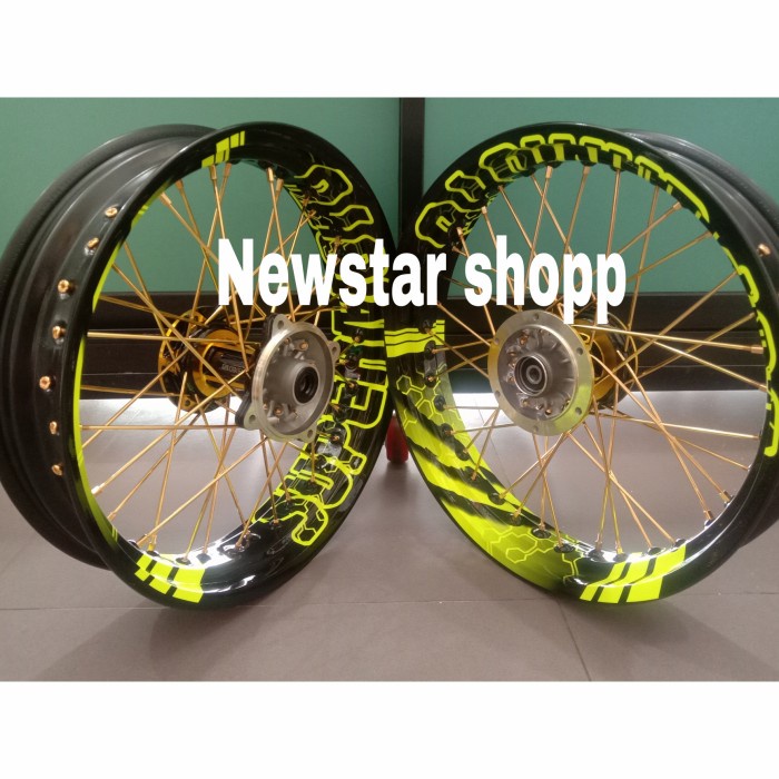 velg klx dtracker supermoto 300 350 17 set paketan protech two tone