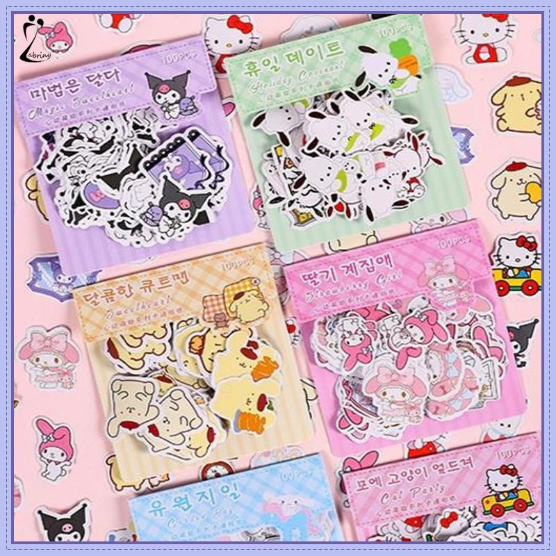 

Stiker kartun kreatif Sanrio seri buku catatan lucu stiker dekoratif Z