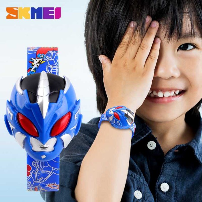 SKMEI Jam Tangan LED & Mainan Anak - ROBOT ULTRAMAN - BIRU