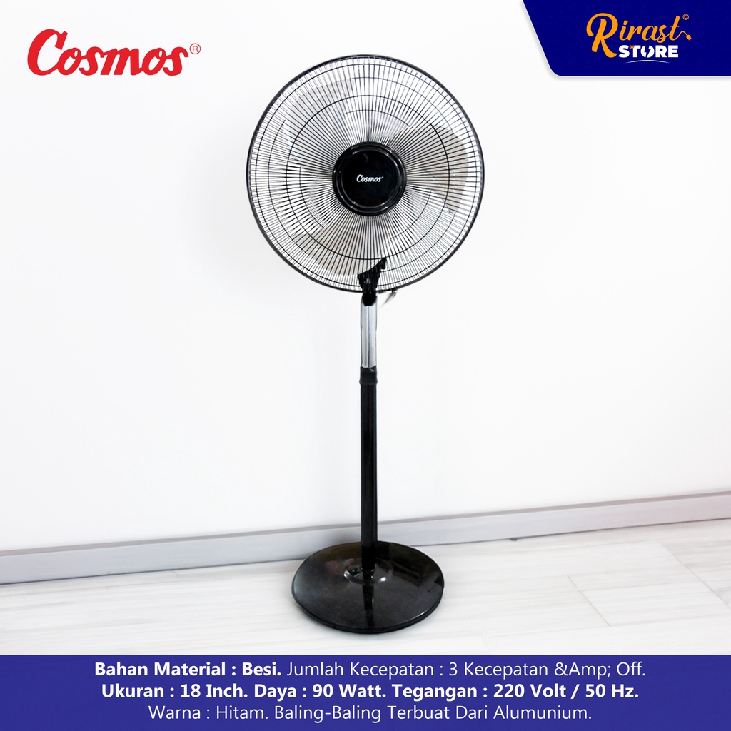 Rirast Store -  Cosmos Kipas Angin Berdiri 18-TIF / TIF-1801 S Stand Fan Besi 18 Inch