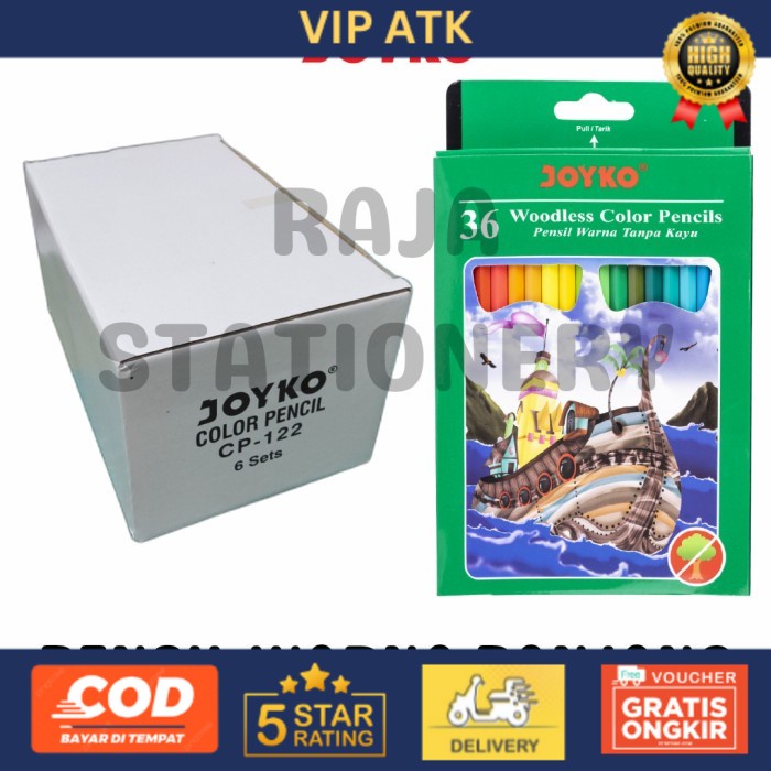 

PENSIL WARNA JOYKO 36 WARNA PANJANG JOYKO COLOUR PENCIL CP-122 [6PCS] alat tulis kantor atk