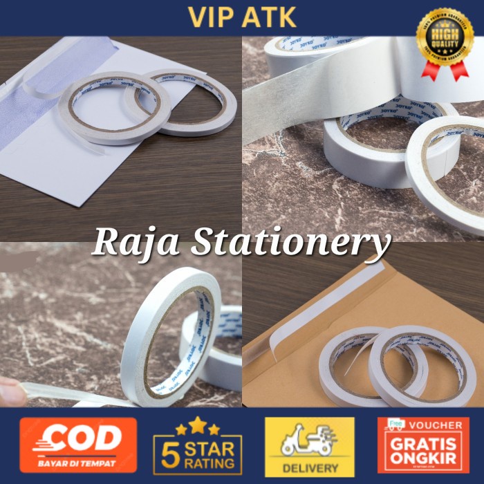 

Joyko Double Tape 6mm 12mm 24mm 48mm Dobel Tip Isolasi Dua Sisi Joyko - 6mm alat tulis kantor atk