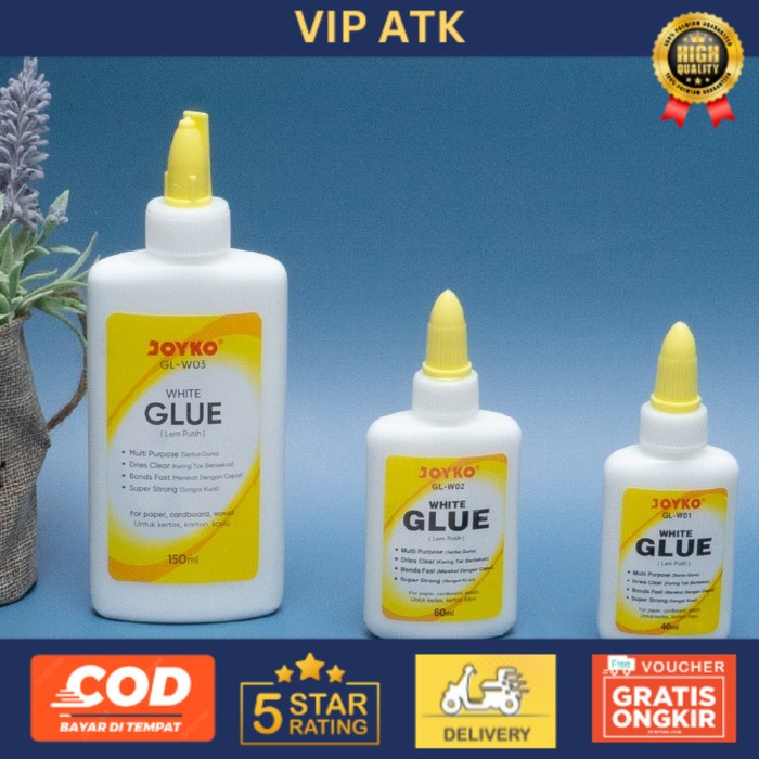 

Joyko WHITE Glue / Lem Cair Joyko Putih Prakarya Art Anak Kertas - 60ml GL-W02 alat tulis kantor atk