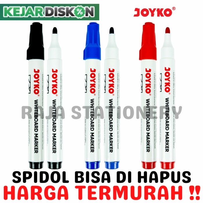 

Joyko Whiteboard Marker / Spidol Papan Tulis Joyko Hitam Biru Merah - HITAM WM-60 alat tulis kantor atk