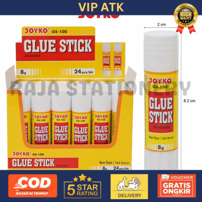 

JOYKO GLUE STICK 8g LEM BATANG STIK JOYKO KECIL GS-100 1 BOX 24 PCS alat tulis kantor atk