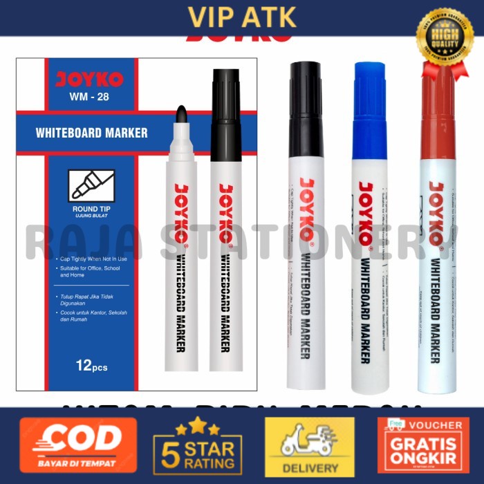 

JOYKO WHITEBOARD MARKER SPIDOL PAPAN TULIS JOYKO WM-28~30 1 BOX 12 PCS - Biru alat tulis kantor atk