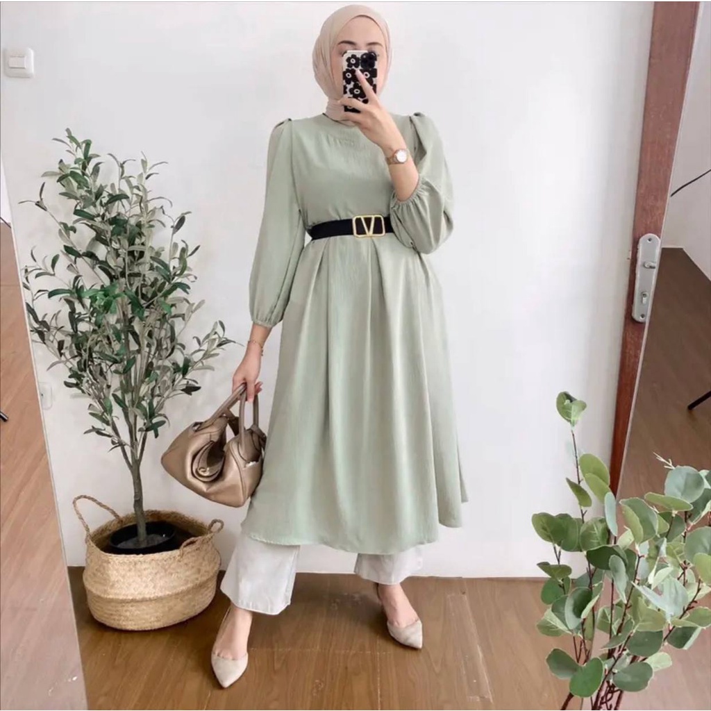 AZKA TUNIK + FREE BELT / TUNIK WANITA