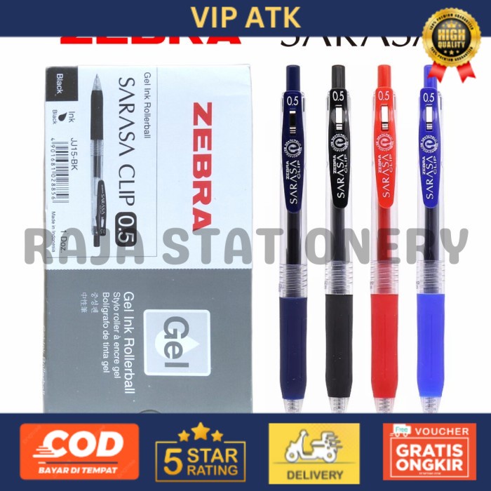 

Zebra Pen Sarasa 0.5 0.7 Gel / Pulpen Sarasa Hitam Biru Warna - BLACK, 0.5 alat tulis kantor atk