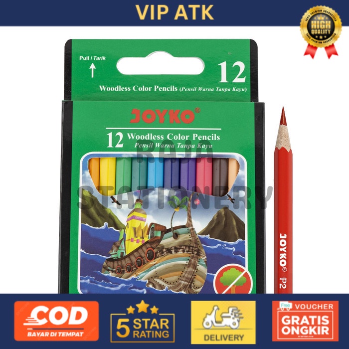

Joyko Colour Pencil 12 24 Colours / Pensil Warna Joyko 12 24 Warna - 12 SHORT CP-107 alat tulis kantor atk