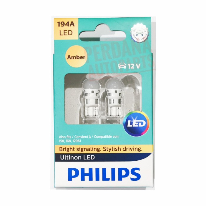 RPTS T10 PHILIPS LED Vision 6000K (Lampu Senja Mobil) - Kuning