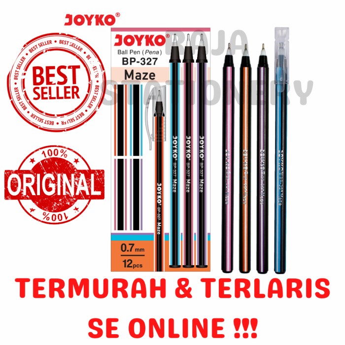 

alat tulis kantor atk Joyko Ball Pen Maze / Pena Bolpoin Tipe Maze BP-327 - Hitam