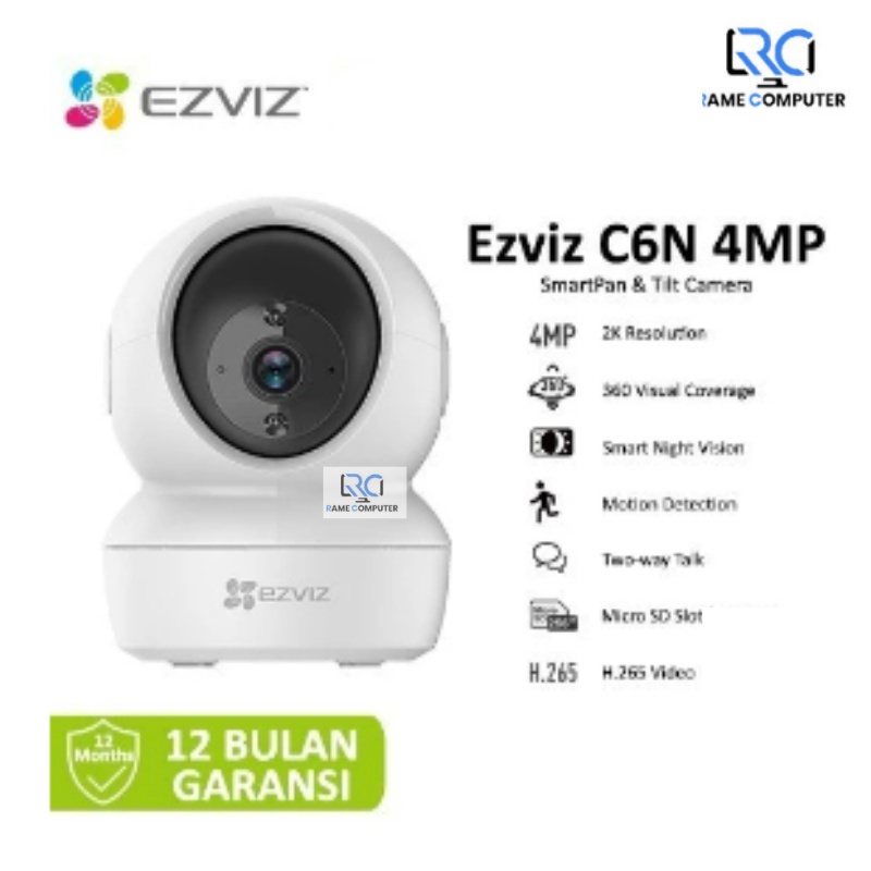 EZVIZ C6N 4MP Smart IP Indoor Pan n Tilt CCTV Camera Night Vision