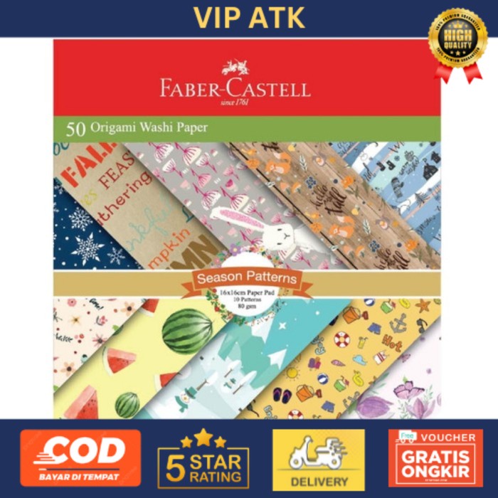 

Faber Castell 50 Origami Washi Paper Season Patterns 16x16cm alat tulis kantor atk