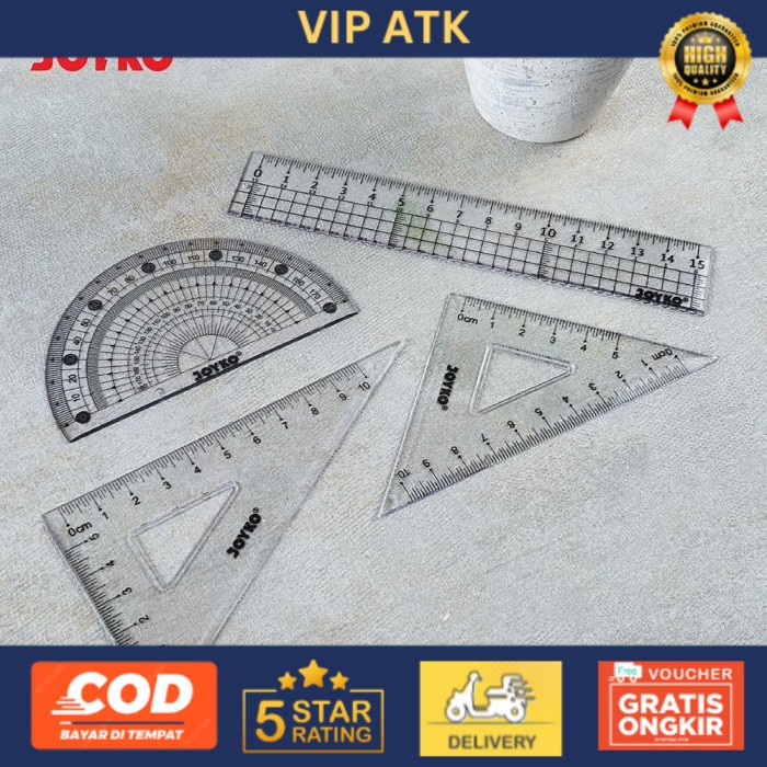 

Joyko Ruler Set 4pcs / Set Penggaris Busur RL-PS2 alat tulis kantor atk