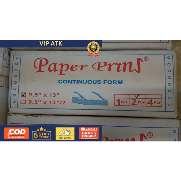 

Continuous Form Paper Print 9½x13 Rangkap 2 - Full alat tulis kantor atk