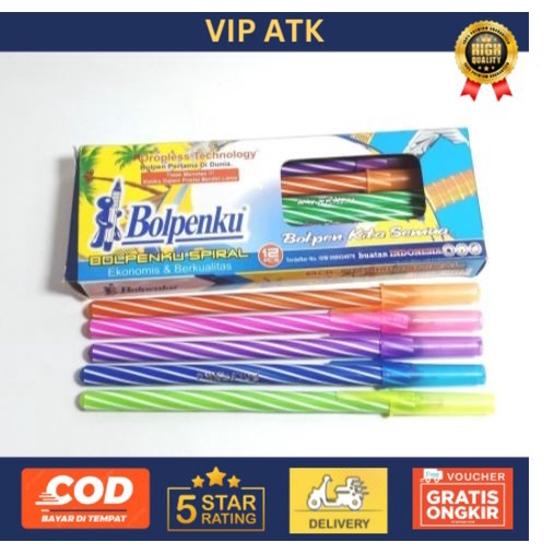 

BOLPENKU SPIRAL PULPEN DENGAN DESAIN LILIN ISI 12