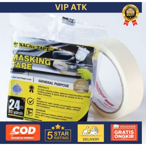

Nachi Masking Tape / Lakban Kertas 1 inch 24 mm