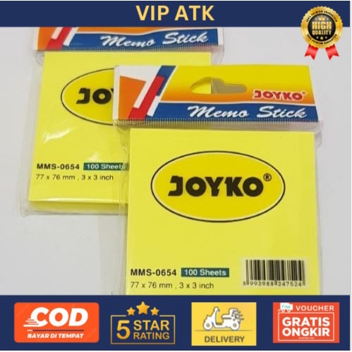 

Memo Stick (Memo Perekat) Joyko MMS-0654 Sticky Note Warna Kuning