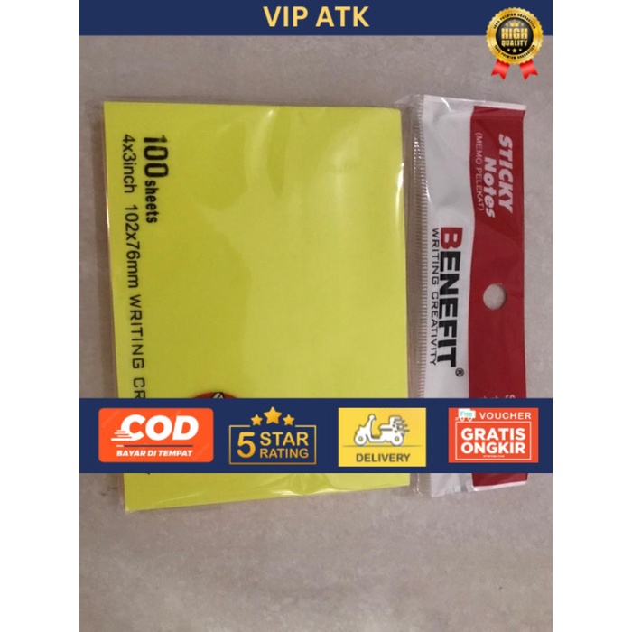 

STICKY NOTE BENEFIT 100LBR 4X3INCH 102X76 SN-76102