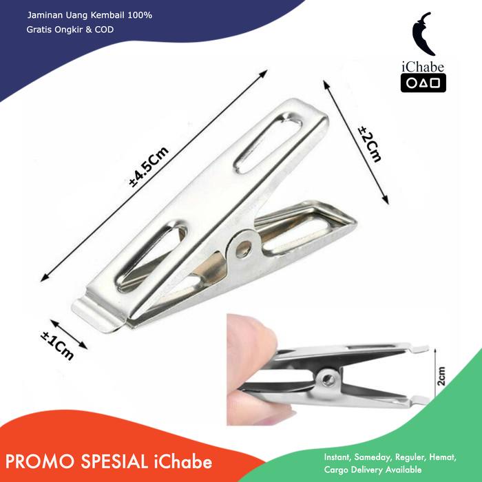 [Bisa COD] MA Klip Jepitan Serbaguna Stainless Steel Penjepit Jemuran Pakaian Foto / Jepitan Jemuran