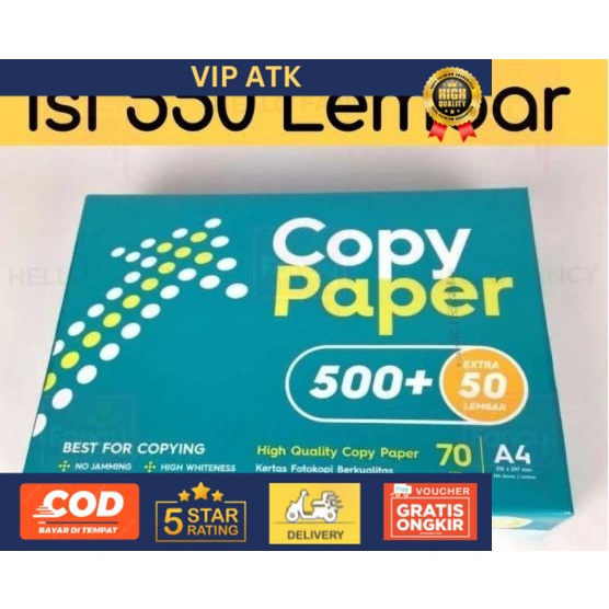 

KERTAS HVS A4 MURAH COPYPAPER 70 / 75 GR GRAM [RIM] - IK COPY PAPER