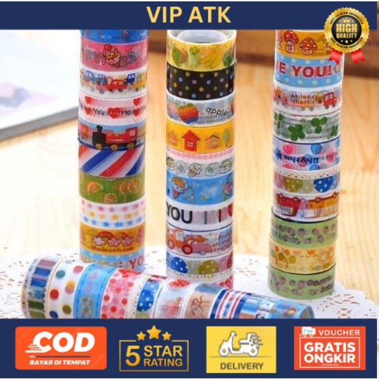 

Isolasi Fancy kado (10pcs) / Solasi Kado Gambar / Solatip Fancy