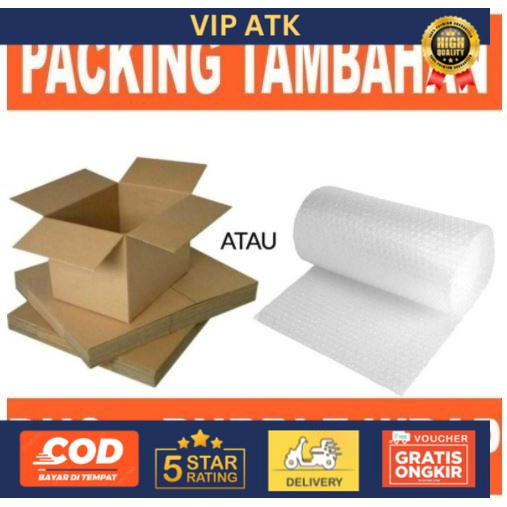 

Extra Bubble Wrap / Kardus ( packing tambahan)