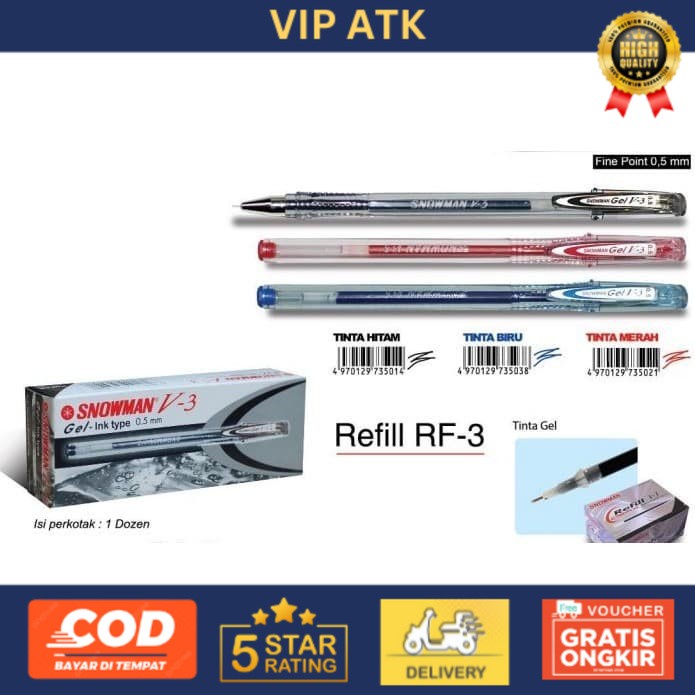 

PULPEN GEL SNOWMAN V3 0.5 / 0.7 mm / PEN GEL SNOWMAN [LUSIN]