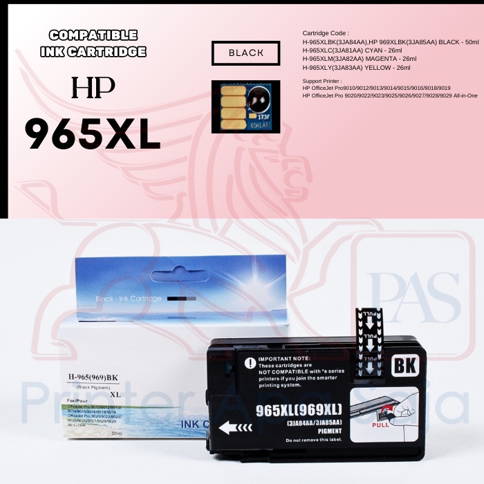 COMPATIBLE INKJET CARTRIDGE HP 965XL BCMY - Black